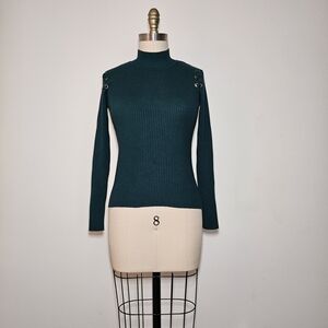 Harve Benard Teal Cowl Neck Sweater